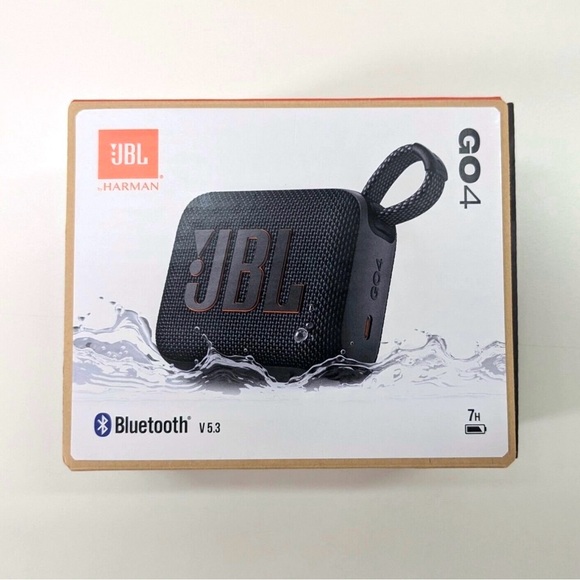 JBL Go 4 Bluetooth Speaker Ultra Portable Waterproof Dustproof Brand New BLACK - Picture 2 of 3